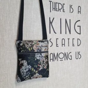 Dark Florals1 - Recycled Felt Sling Bag