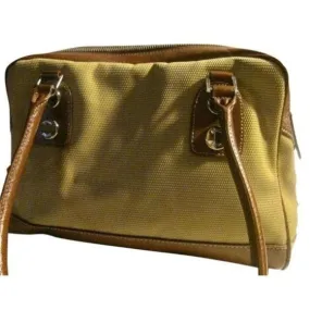 Etienne Aigner Vintage Leather And Canvas Satchel in Shades Of Brown