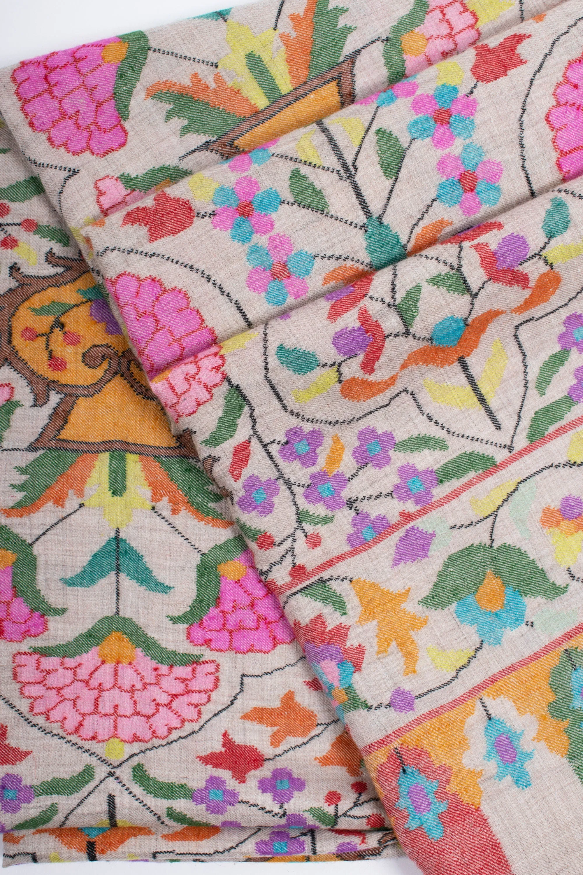 Exclusive Kashmiri Shawls, Kani Weave Cashmere Wraps, Special Handmade Scarves, Unique Wraps, Wedding Gifts, 40x80" - MALIBU