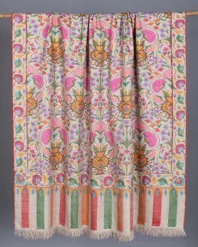 Exclusive Kashmiri Shawls, Kani Weave Cashmere Wraps, Special Handmade Scarves, Unique Wraps, Wedding Gifts, 40x80" - MALIBU