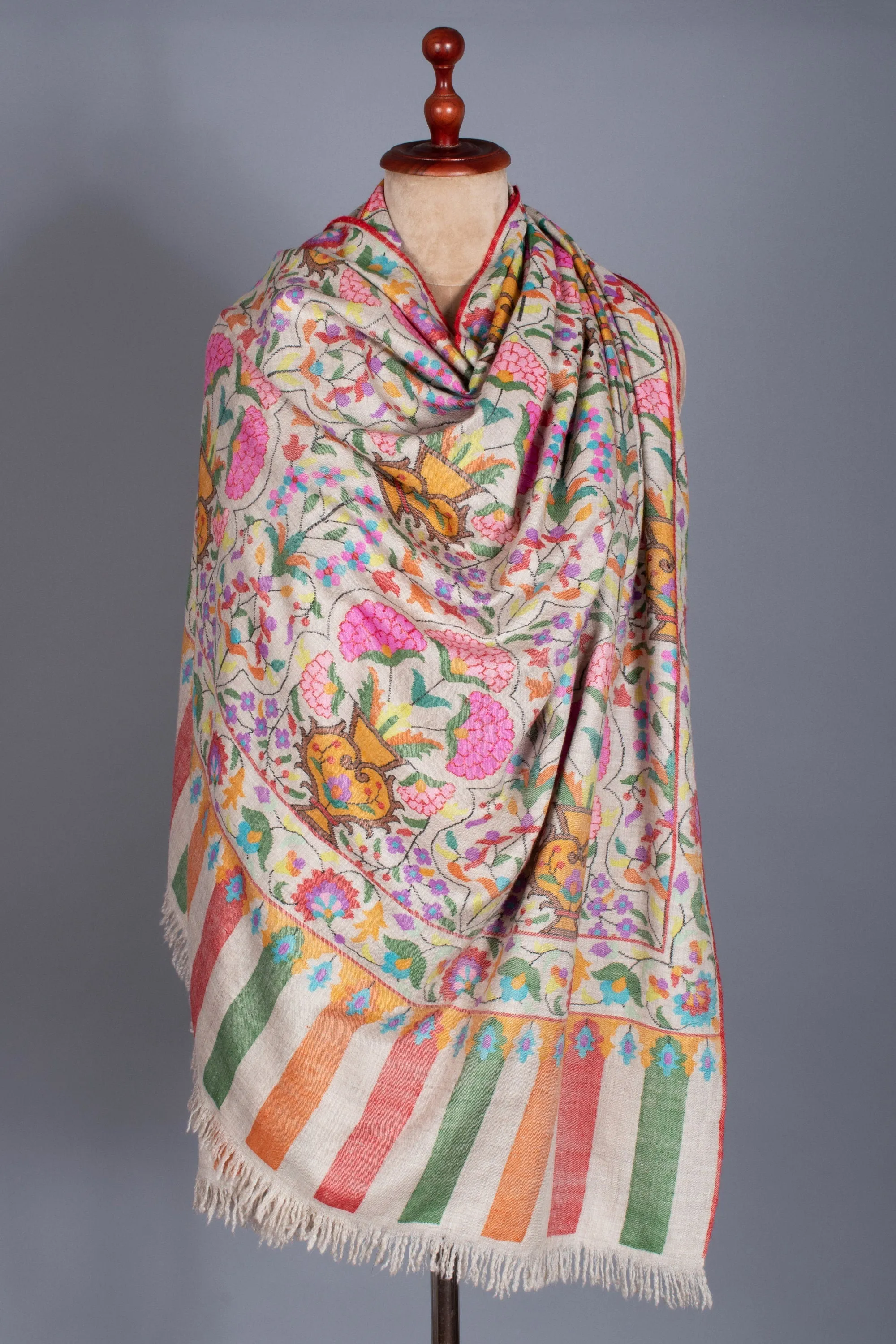 Exclusive Kashmiri Shawls, Kani Weave Cashmere Wraps, Special Handmade Scarves, Unique Wraps, Wedding Gifts, 40x80" - MALIBU