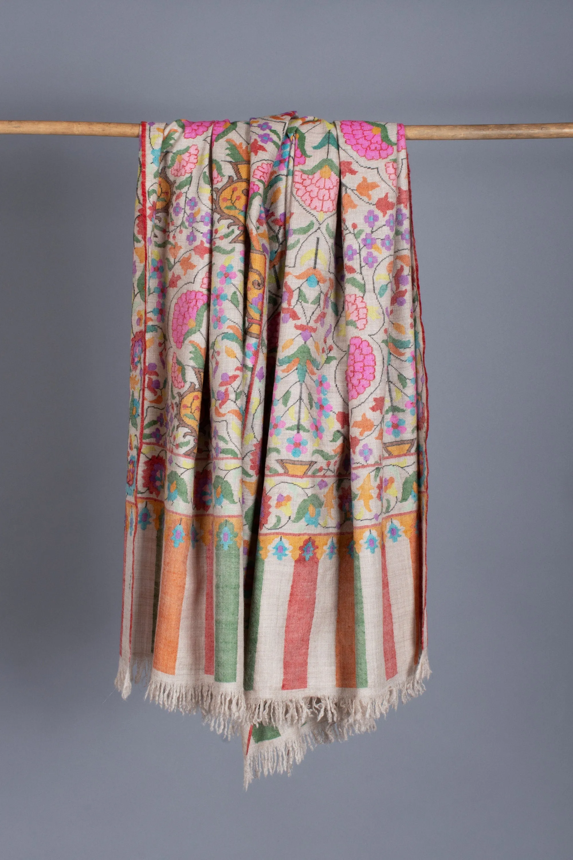 Exclusive Kashmiri Shawls, Kani Weave Cashmere Wraps, Special Handmade Scarves, Unique Wraps, Wedding Gifts, 40x80" - MALIBU