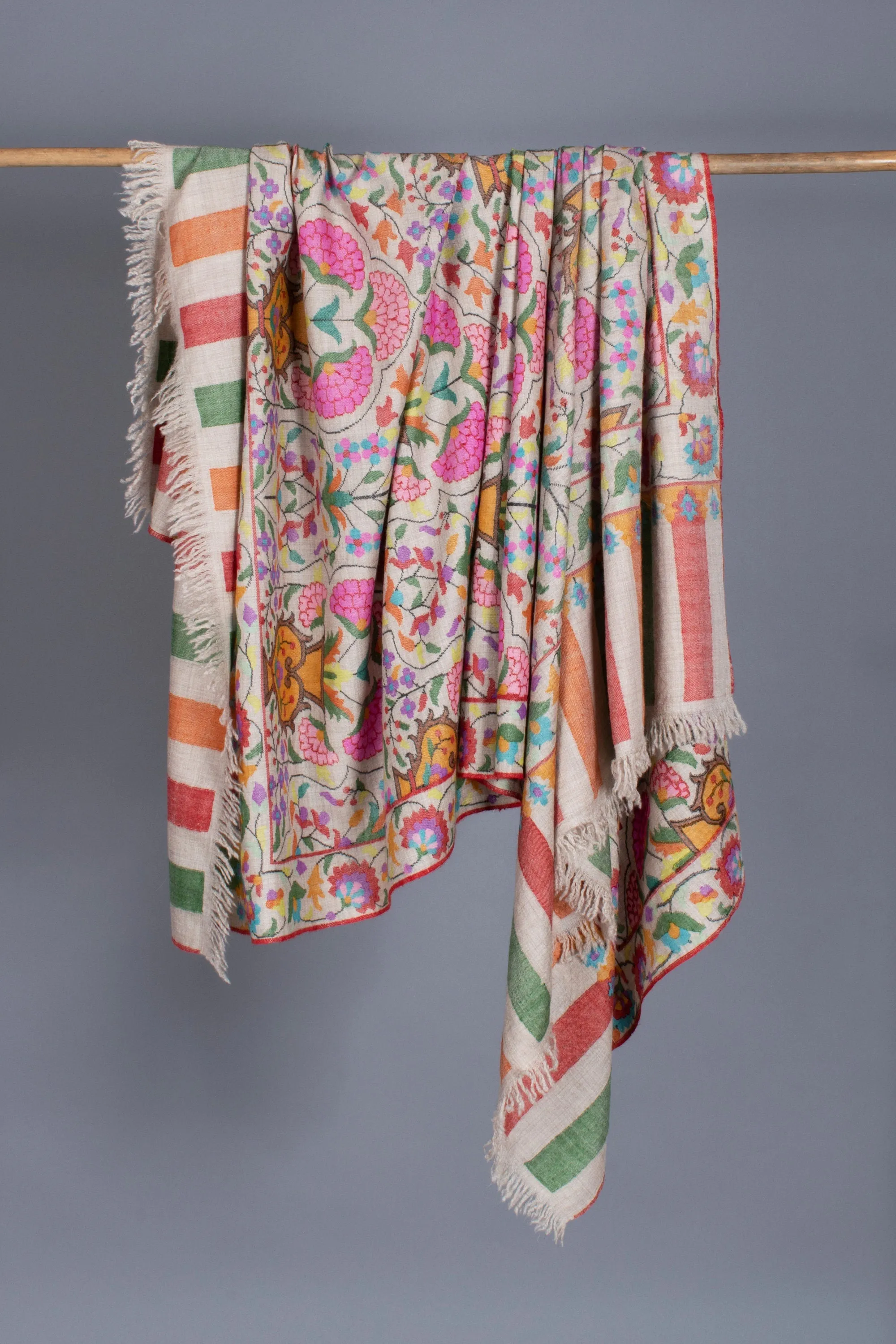 Exclusive Kashmiri Shawls, Kani Weave Cashmere Wraps, Special Handmade Scarves, Unique Wraps, Wedding Gifts, 40x80" - MALIBU