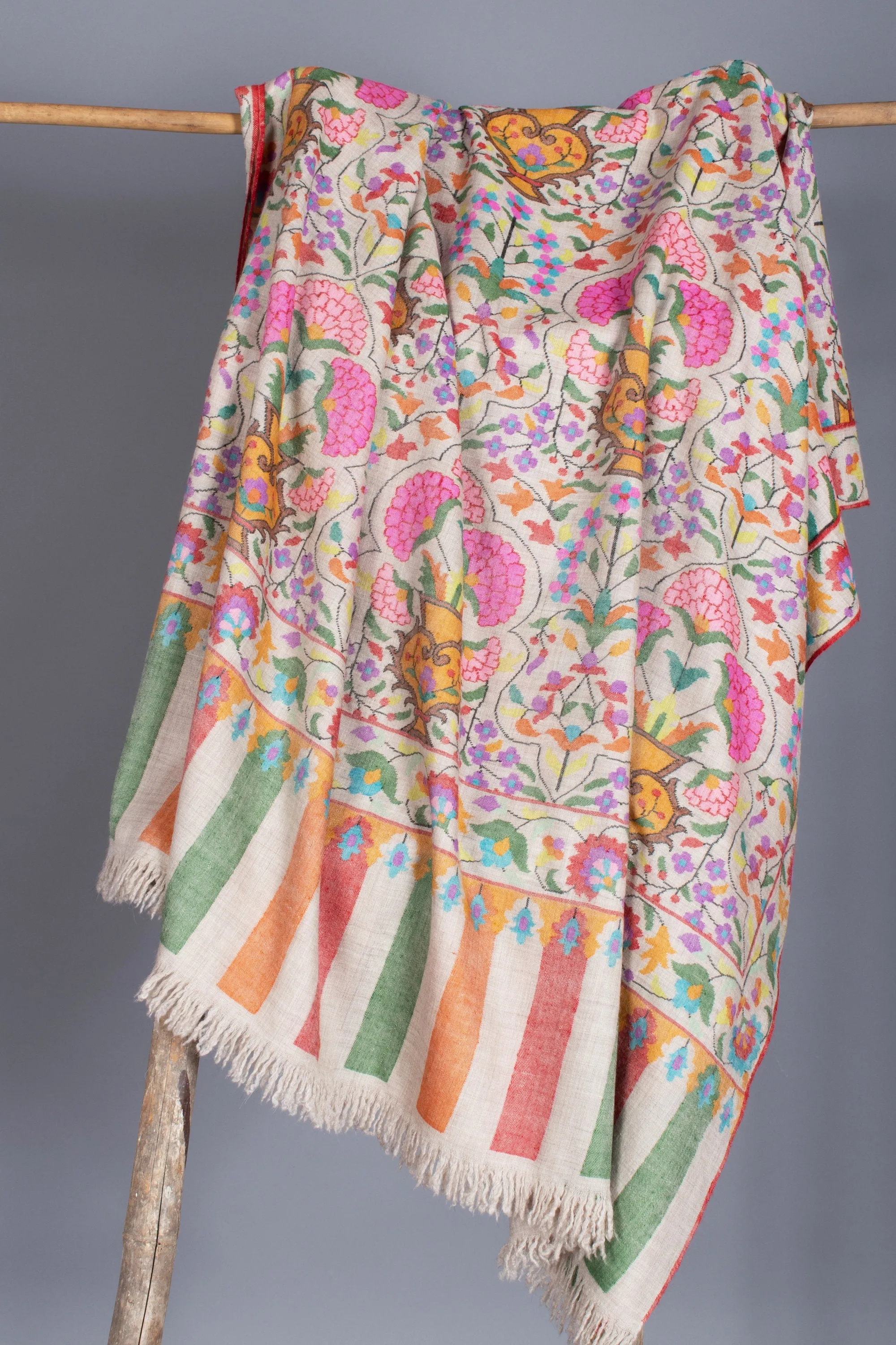 Exclusive Kashmiri Shawls, Kani Weave Cashmere Wraps, Special Handmade Scarves, Unique Wraps, Wedding Gifts, 40x80" - MALIBU