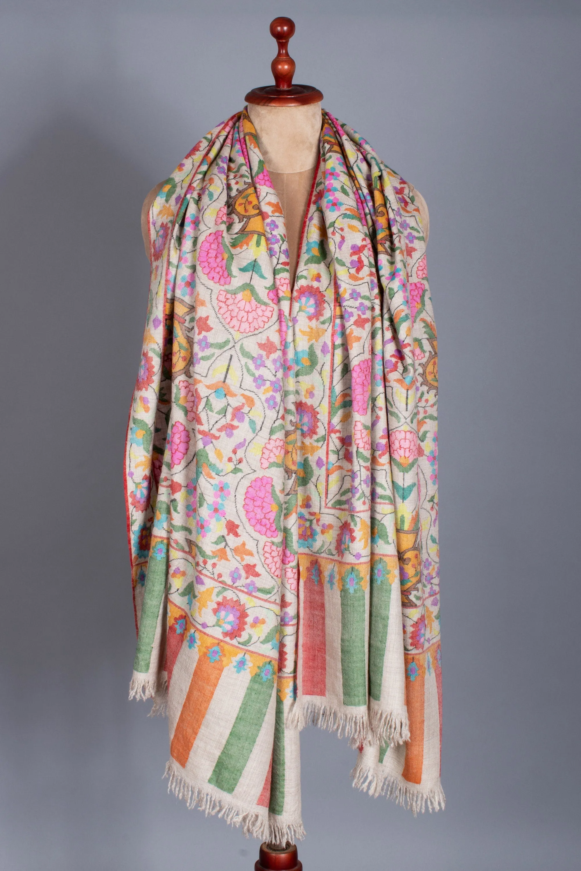 Exclusive Kashmiri Shawls, Kani Weave Cashmere Wraps, Special Handmade Scarves, Unique Wraps, Wedding Gifts, 40x80" - MALIBU