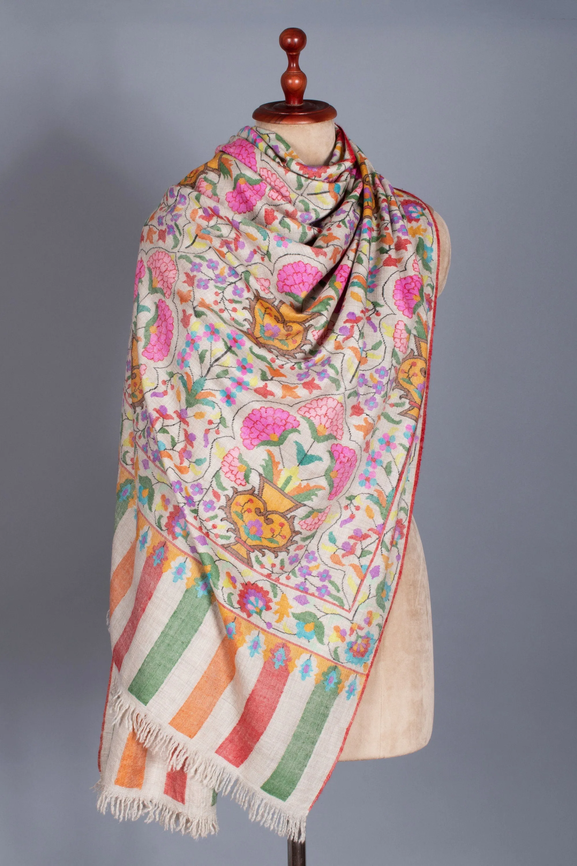 Exclusive Kashmiri Shawls, Kani Weave Cashmere Wraps, Special Handmade Scarves, Unique Wraps, Wedding Gifts, 40x80" - MALIBU