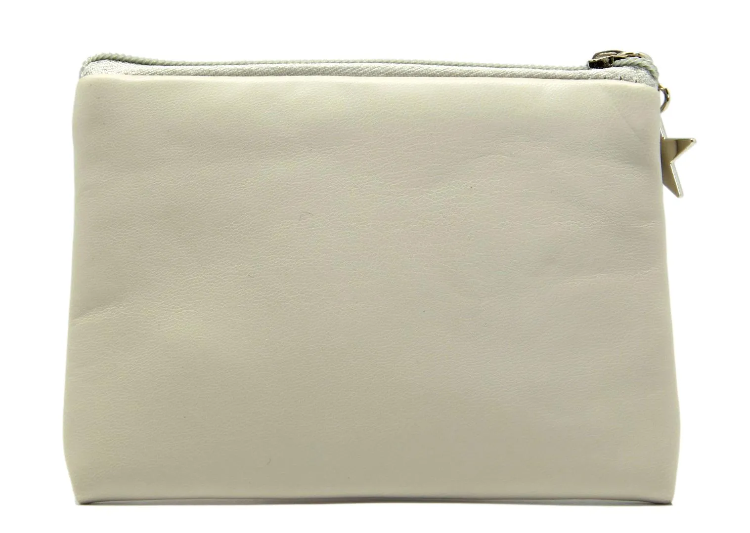 FAUX Leather Embroidered Applique Cats Ladies Coin Purse Cream