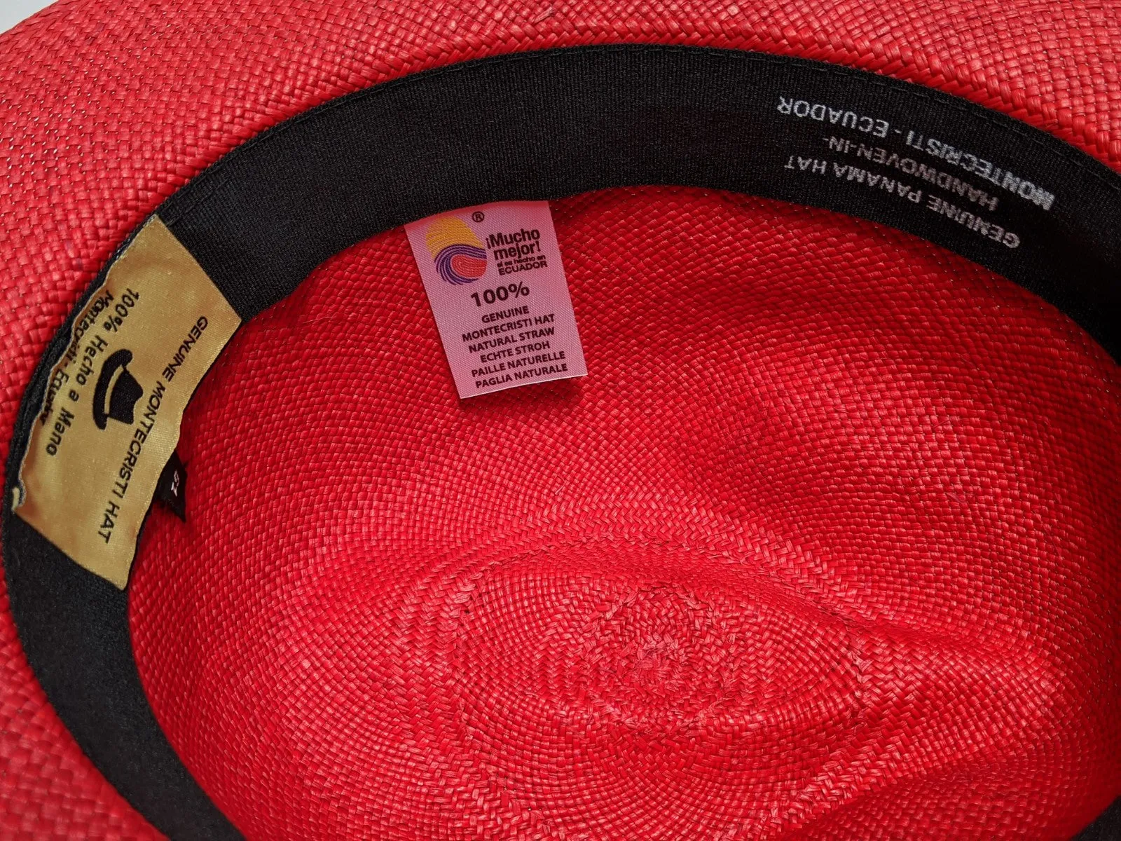 Fedora 7 5/8 (61) - Red (Montecristi Panama) #20-142