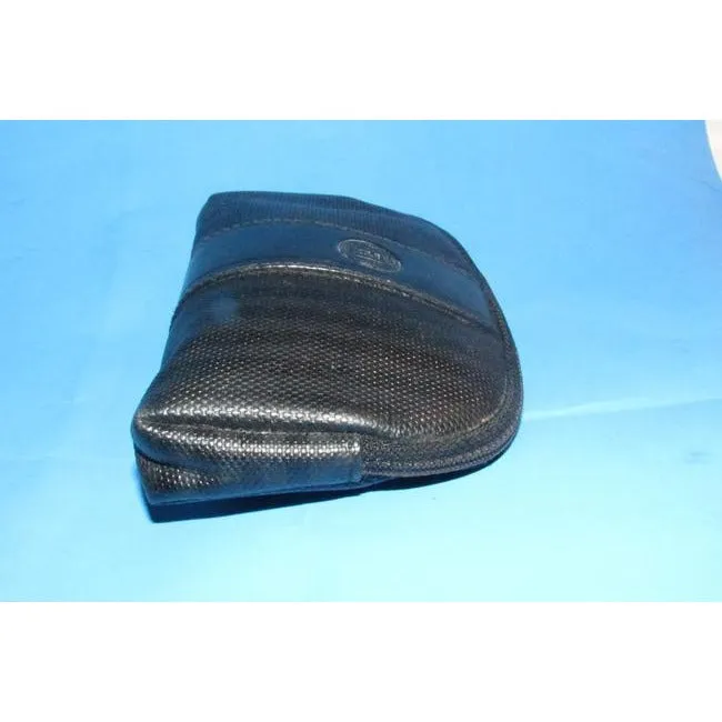 Fendi Black Thin Striped Print Rounded Top Pouch Cosmetic Bag Wallet