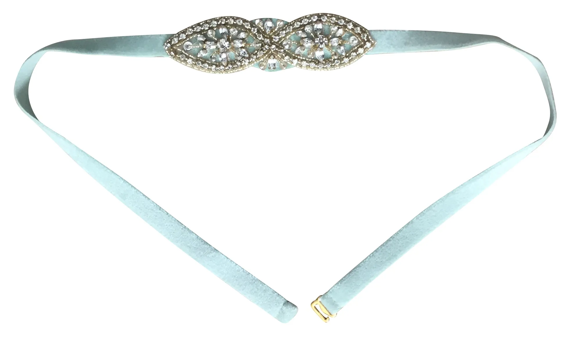 Fitted bridesmaids belts with golden beading (as seen on BHLDN)