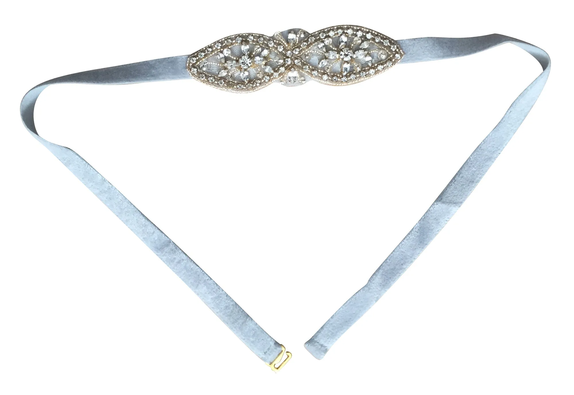 Fitted bridesmaids belts with golden beading (as seen on BHLDN)