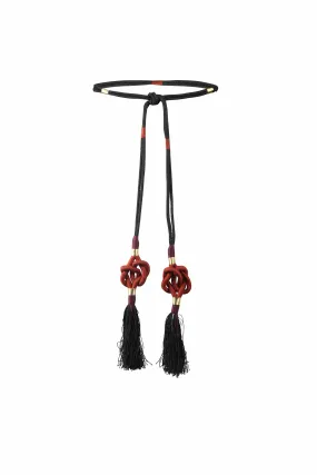 Fringe Tassel Belt - Brick