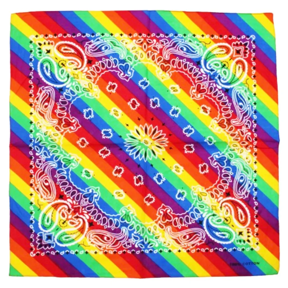 Gay Pride Rainbow Flag Bandana (Paisley Pattern)