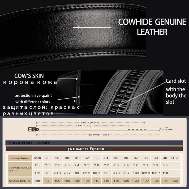 Genuine Leather Luxury Stone Pattern High Quality Business Automatic Buckle Belts