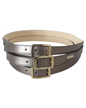 GF Ferre Womens Leather Belt with Silver Buckle