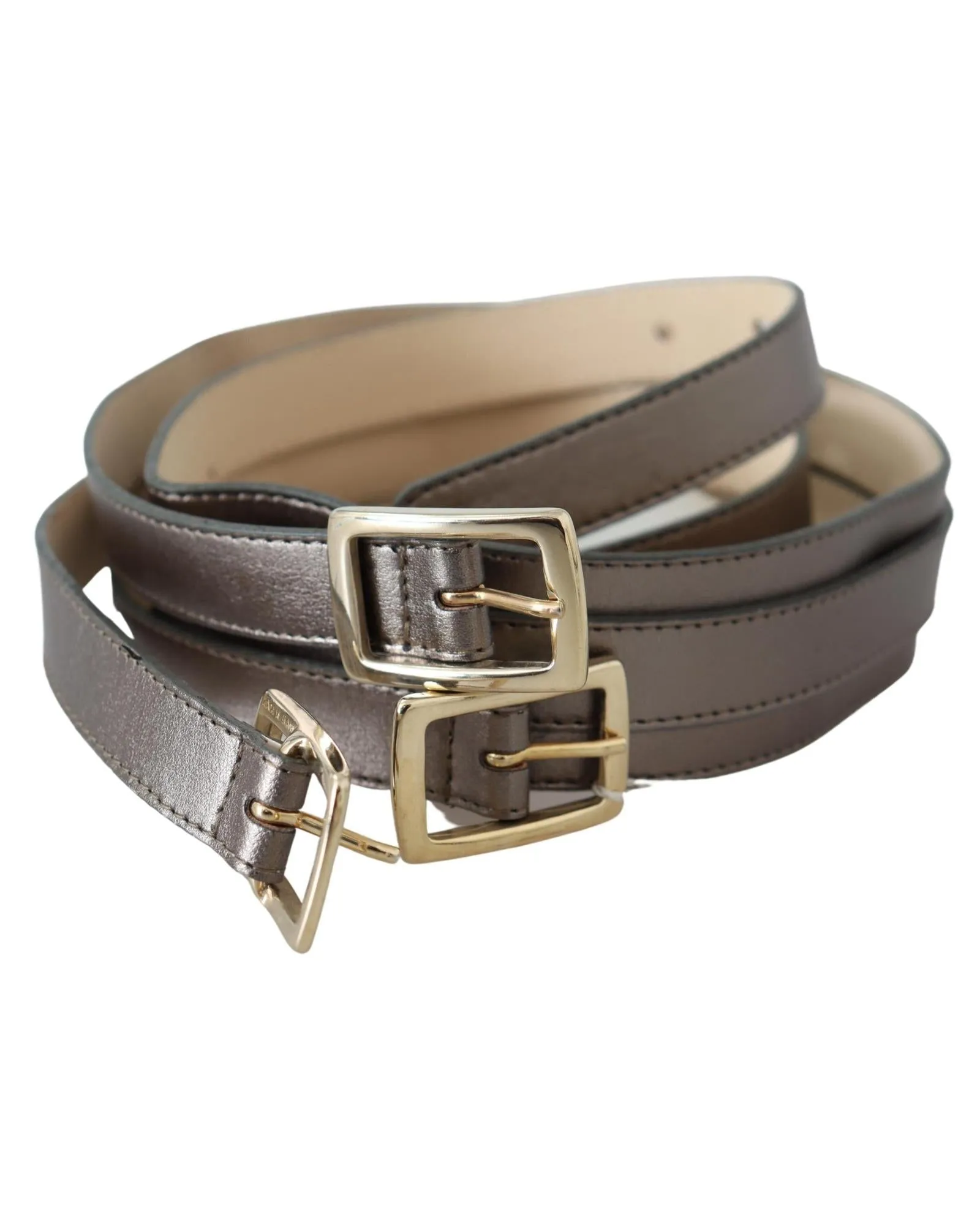 GF Ferre Womens Leather Belt with Silver Buckle