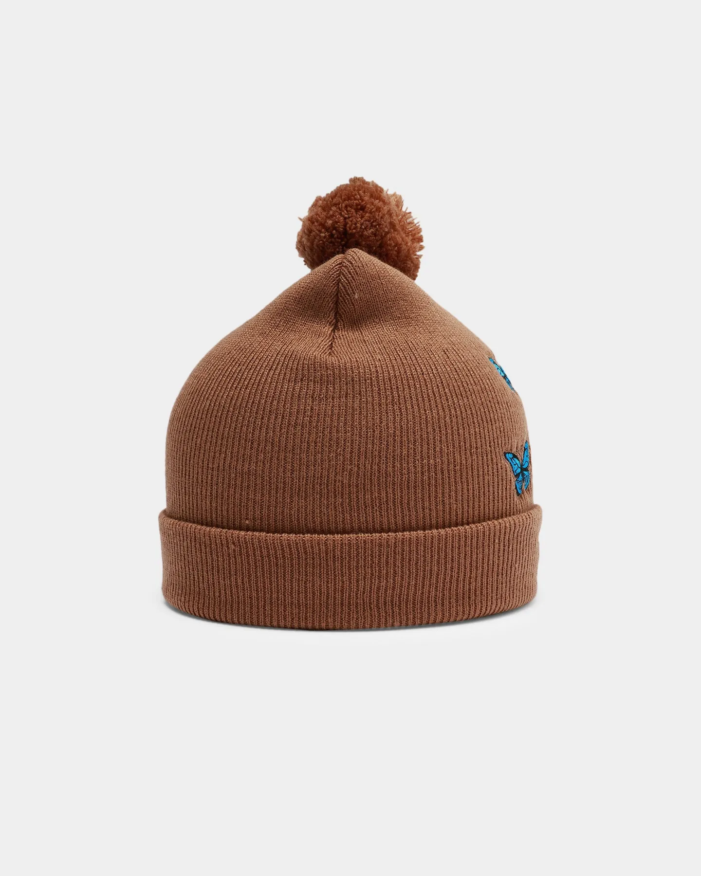 Goat Crew Butterfly Pom Beanie Tan