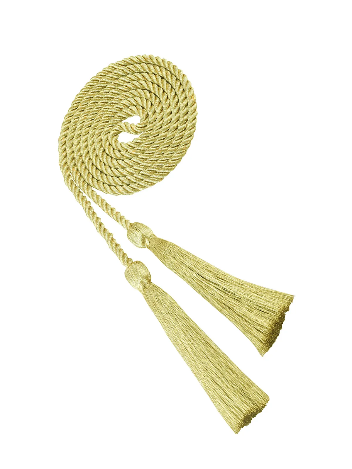 Golden Metallic Twisted Cord Rope Tassel Belt