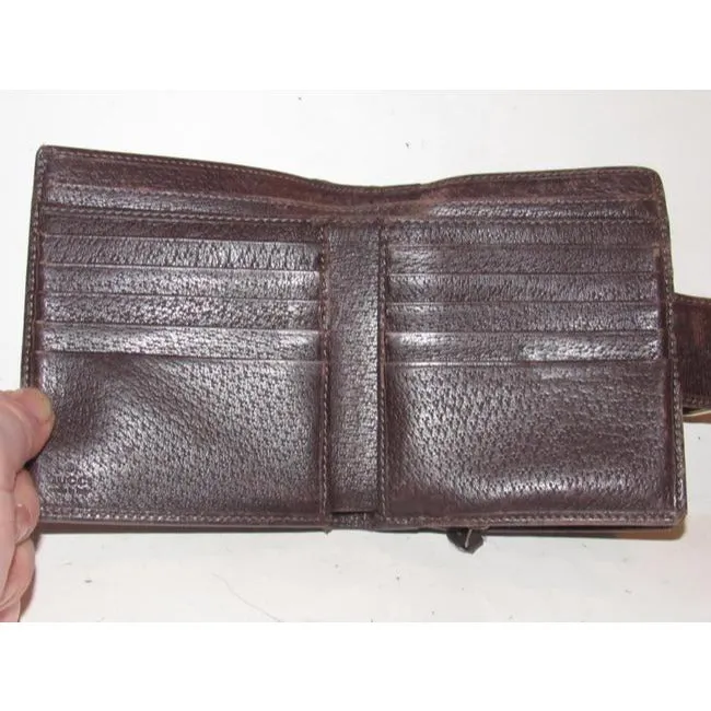 Gucci Brown Large G Logo Print Coated Canvas And Brown Leather With A Gold Abbey D Ring Accent Vinta