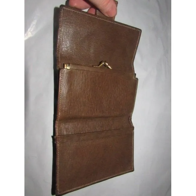 Gucci Brown Square G Logo Print Canvas Andor Leather Wallet