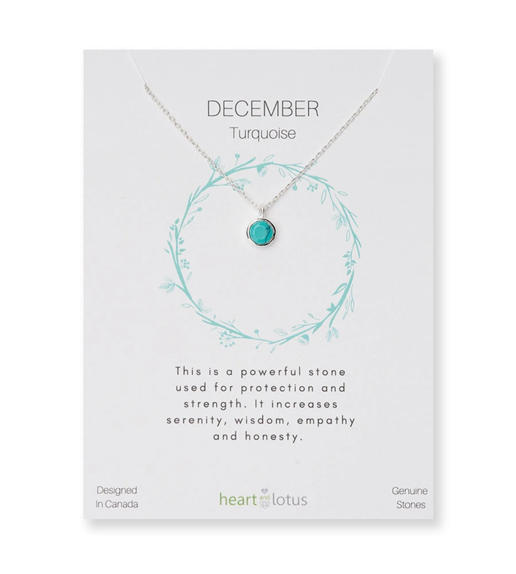 Heart & Lotus Birthstone Necklaces
