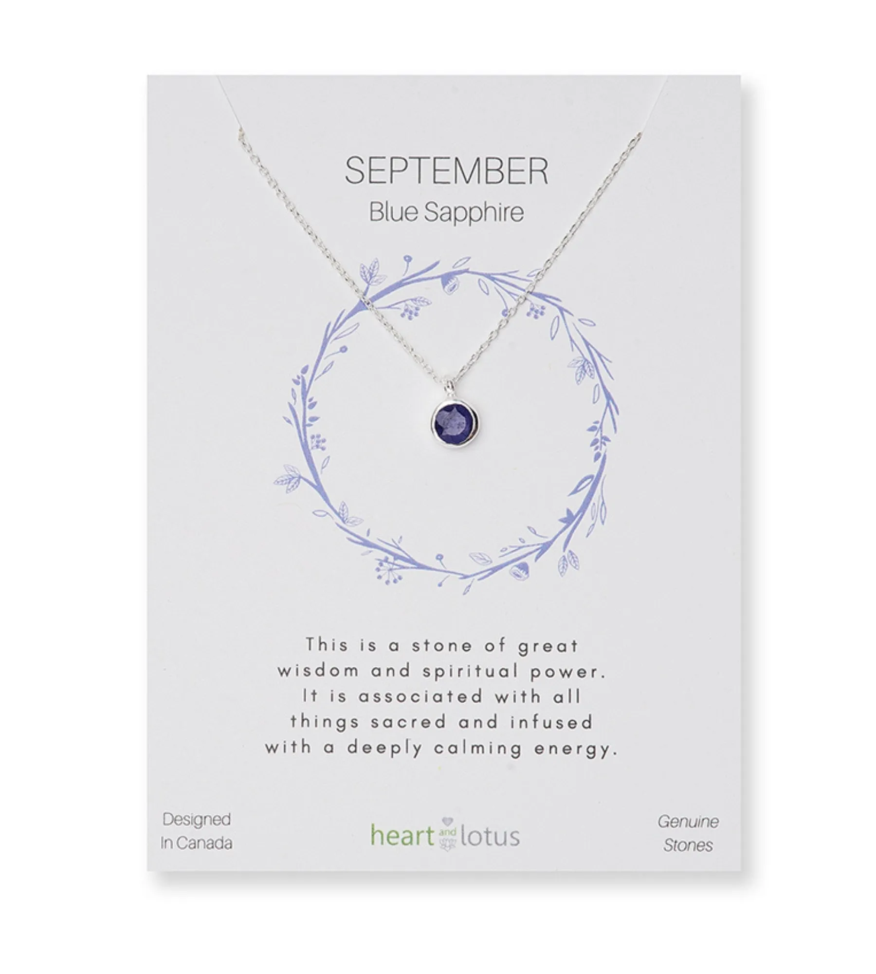 Heart & Lotus Birthstone Necklaces