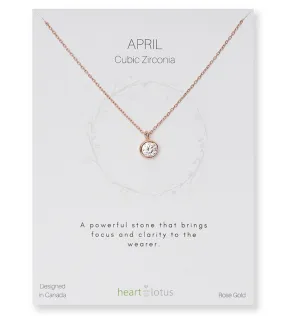 Heart & Lotus Birthstone Necklaces