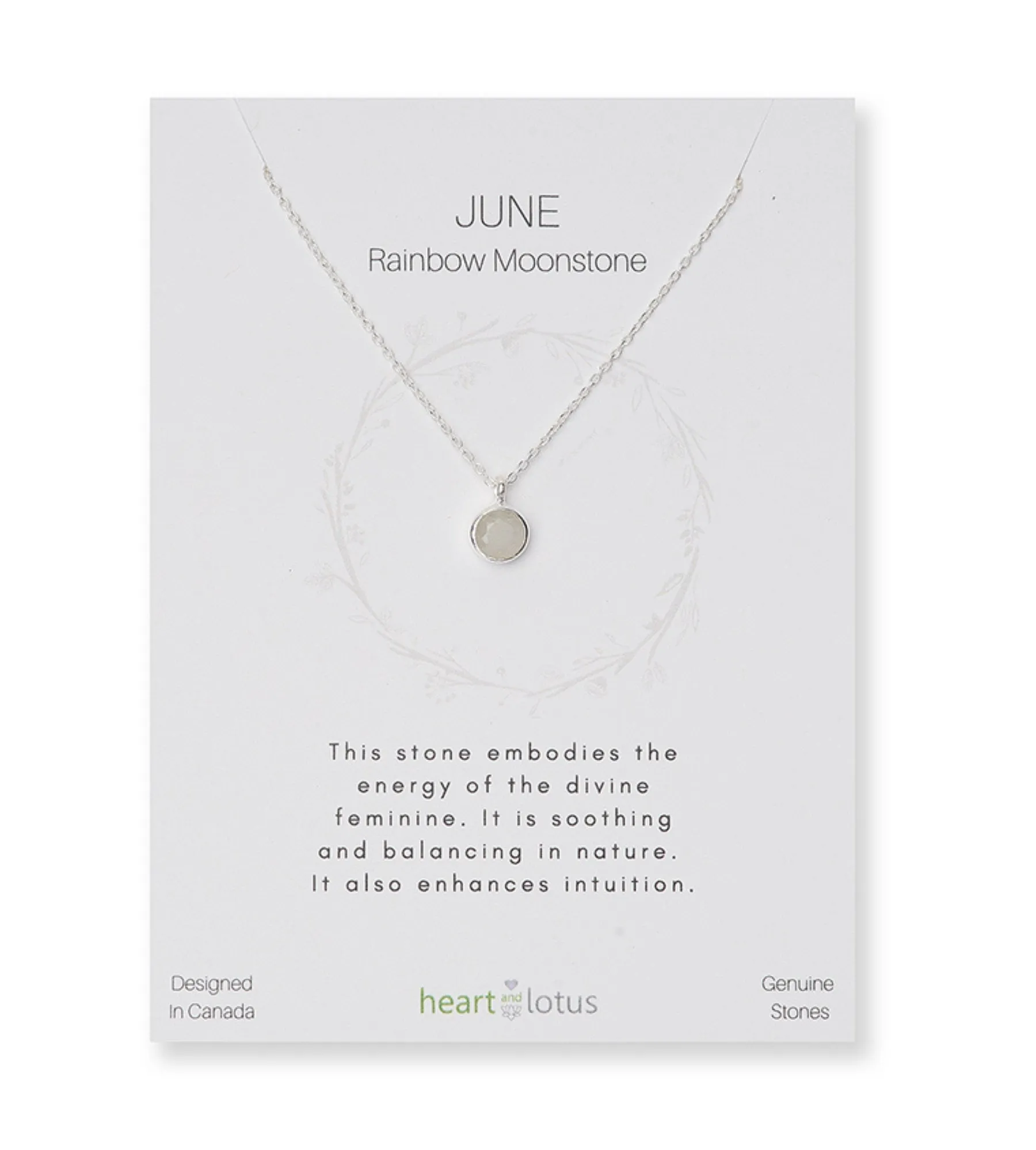 Heart & Lotus Birthstone Necklaces