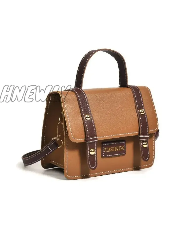 Hnewly - Letter Patch Flap Satchel Bag  - Women Satchels