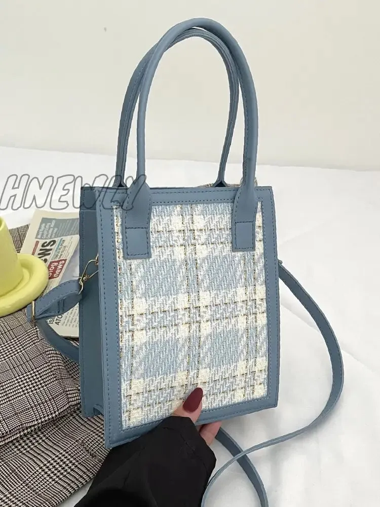 Hnewly - Plaid Pattern Satchel Bag  - Women Satchels
