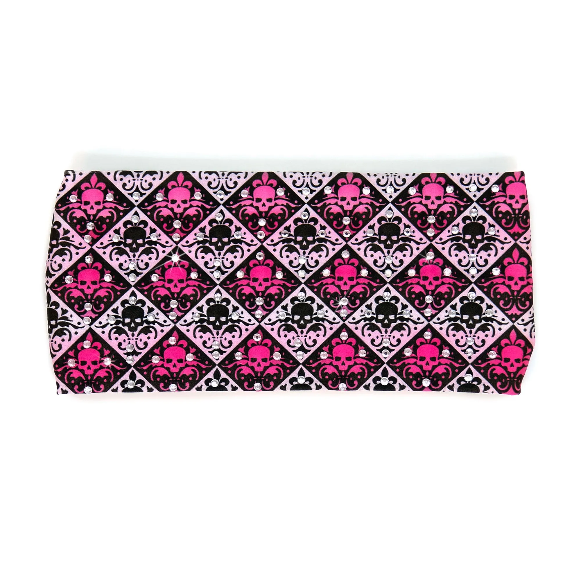 Hot Leathers Bling Bands Fleur De Skull Rhinestone Crystal Headband Wraps RWC2022