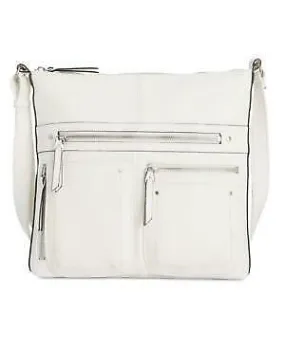 International Concepts Riverton Small Messenger Crossbody - Vanilla/Silver