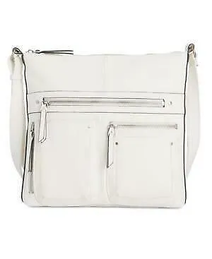 International Concepts Riverton Small Messenger Crossbody - Vanilla/Silver
