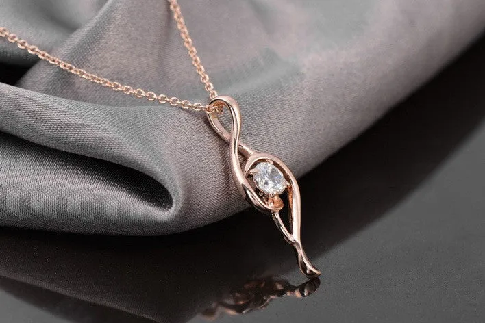 Iutopian Italina Rigant New Arrival Musical Note Pendant Necklace Colar With Austrian Crystal Stellux Cubic Zirconia