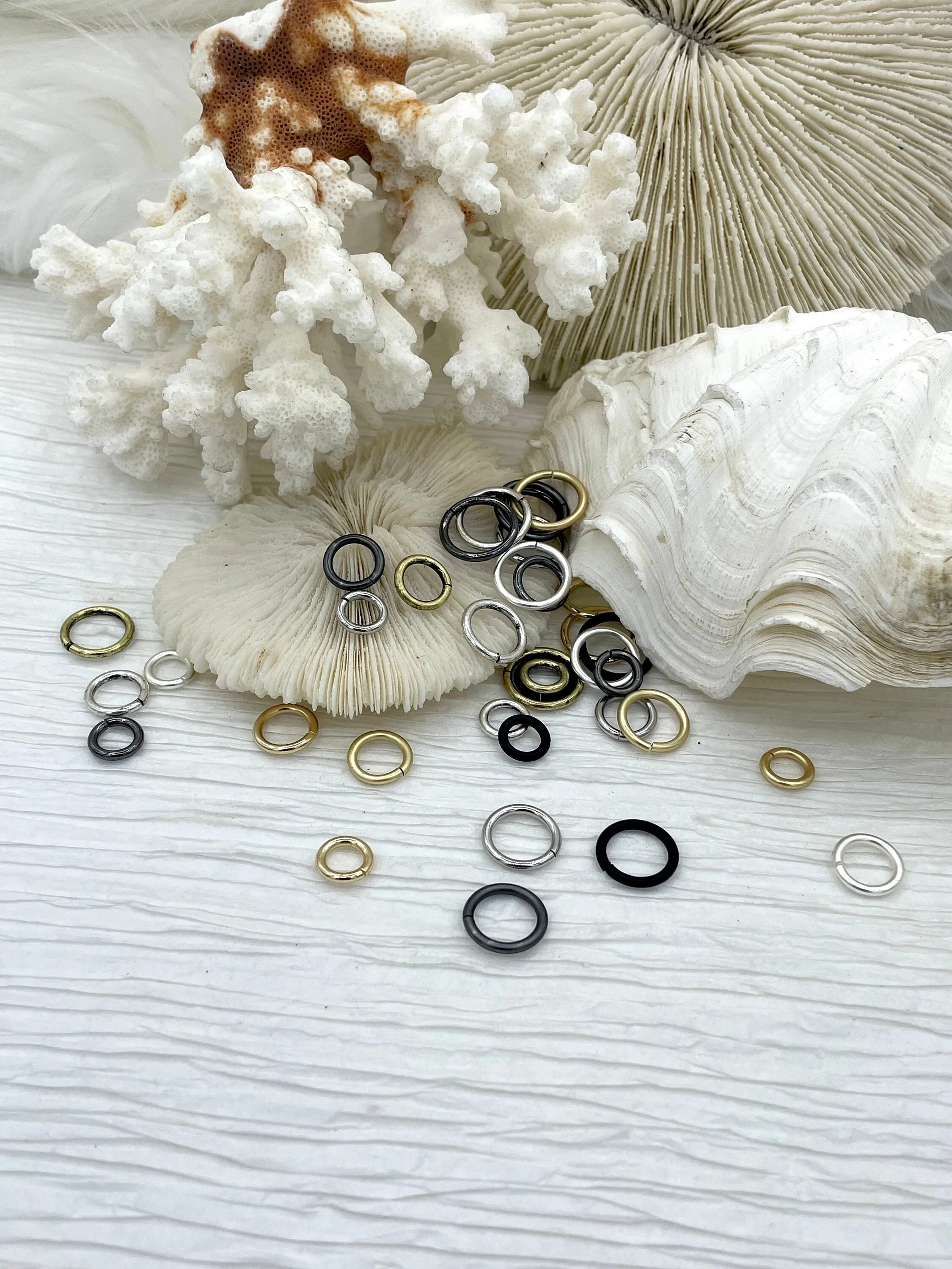 Jump Rings Matte Black, 4mm, 6mm, 8mm, 10mm, or 12mm, PK of 10,Brass Thick Gauge,OPEN Ring, Heavy 15 GA (1.8mm) Sturdy Jump Rings, Fast Ship