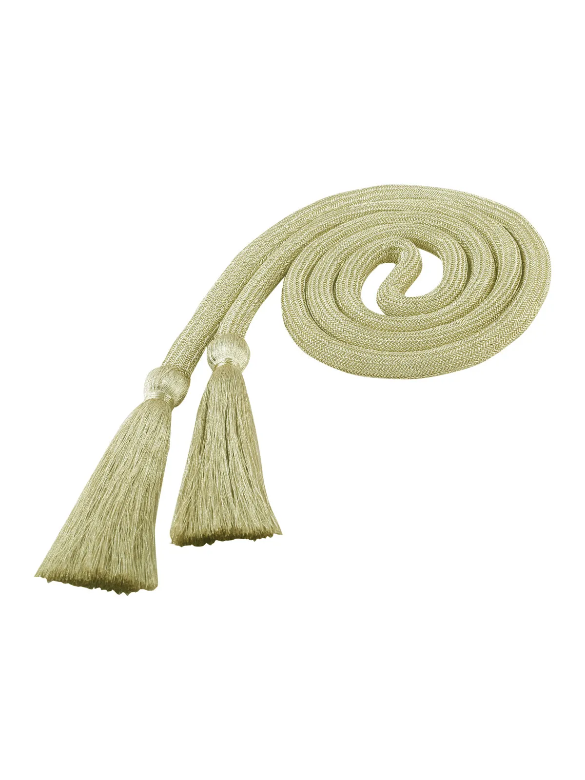Light Gold Metallic Thick Cord Rope Tassel Belt