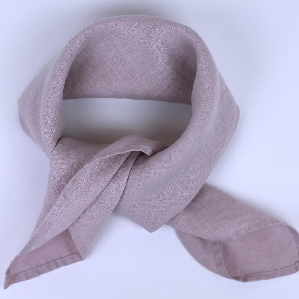 Linen Bandana - Stonewashed - Dusty Rose - Thin Linen