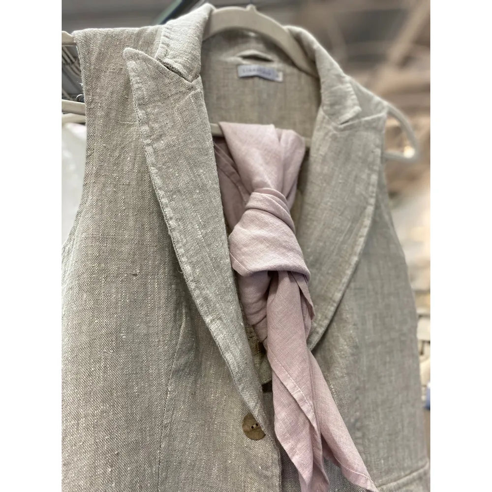Linen Bandana - Stonewashed - Dusty Rose - Thin Linen