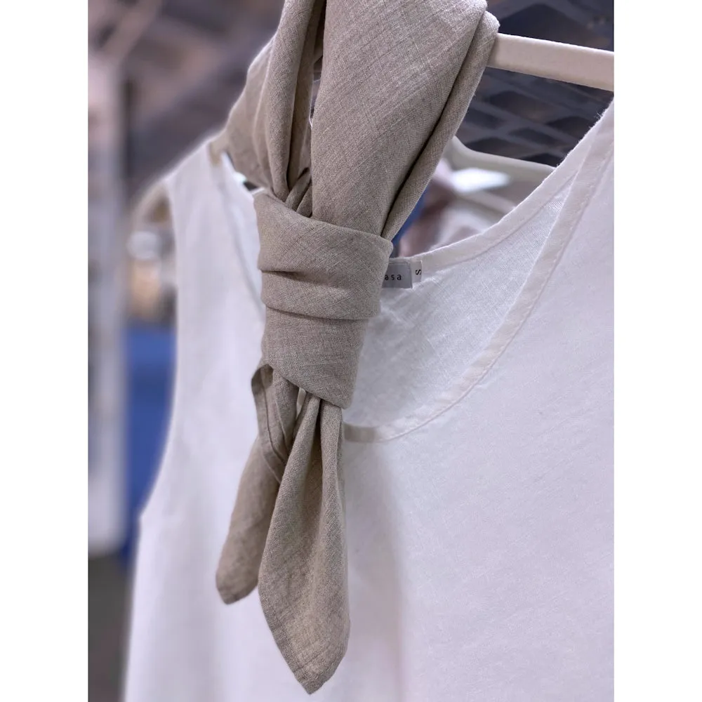 Linen Bandana - Stonewashed - Natural - Thin Linen