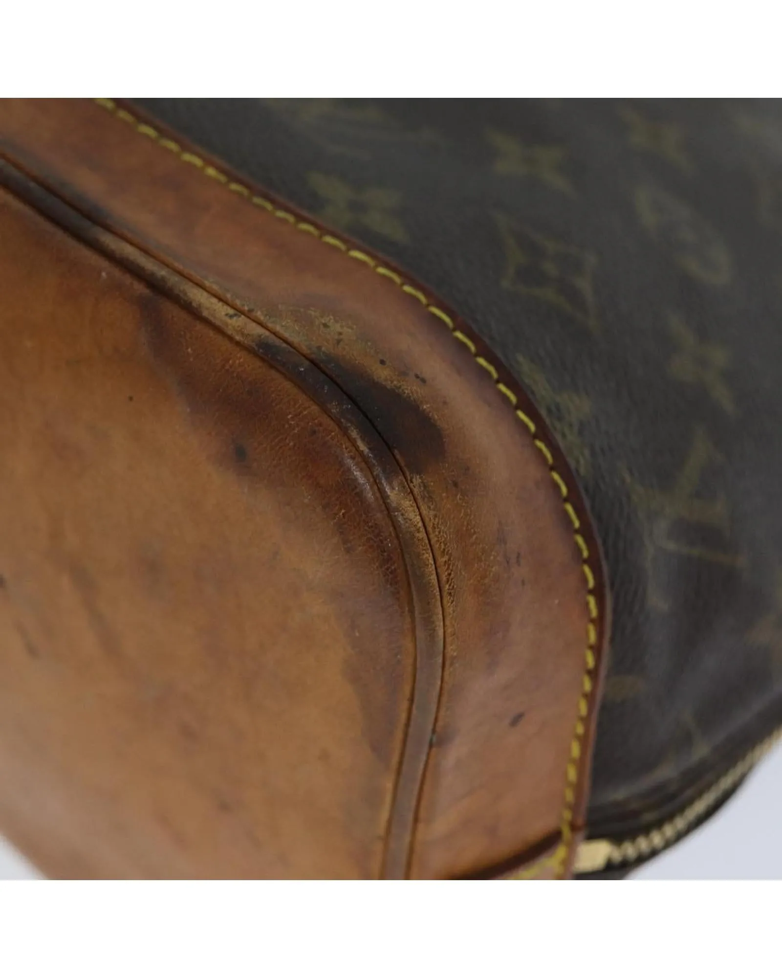 LOUIS VUITTON Alma PM Monogram Canvas Handbag Brown