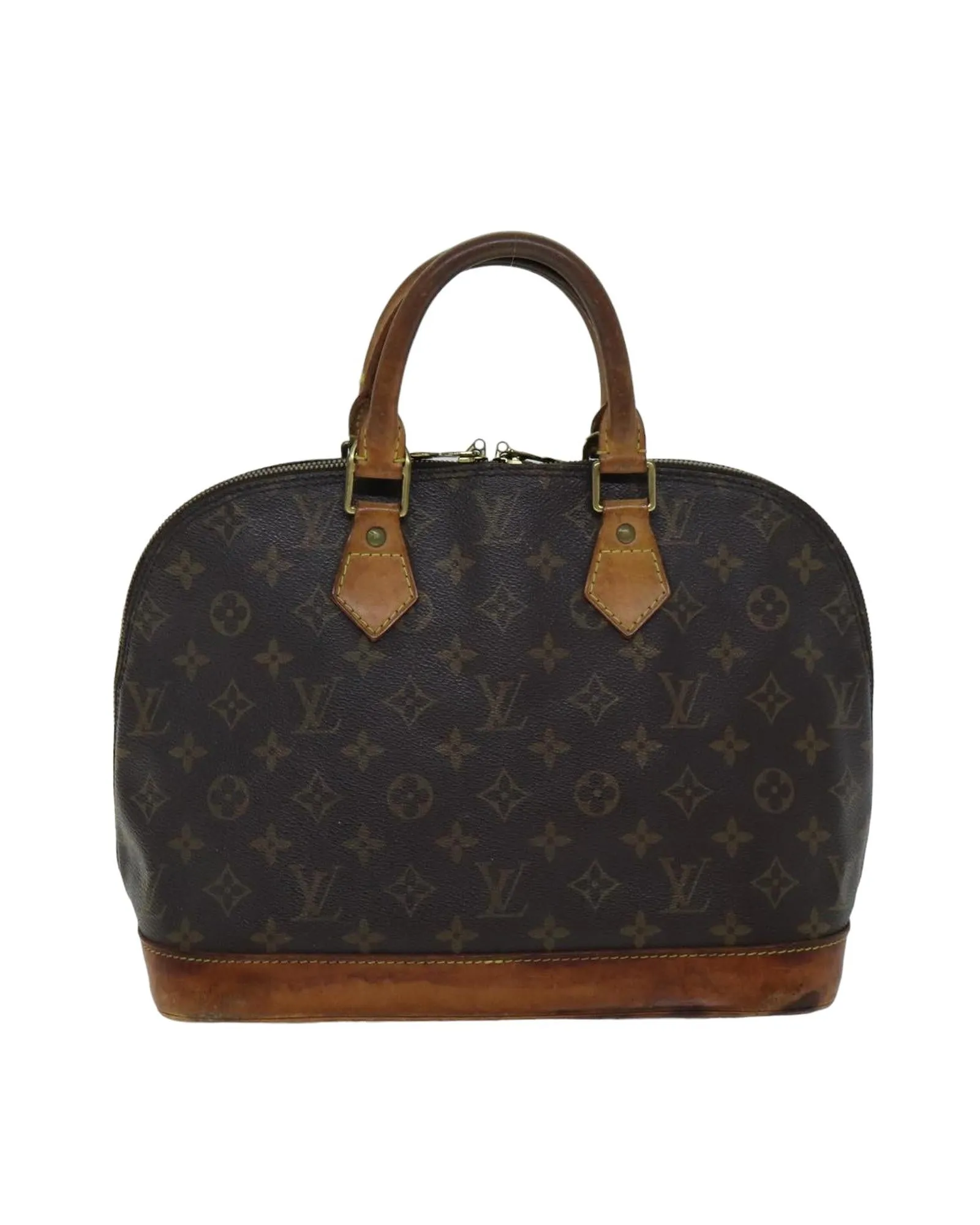 LOUIS VUITTON Alma PM Monogram Canvas Handbag Brown
