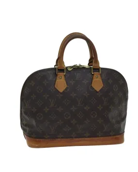 LOUIS VUITTON Alma PM Monogram Canvas Handbag Brown
