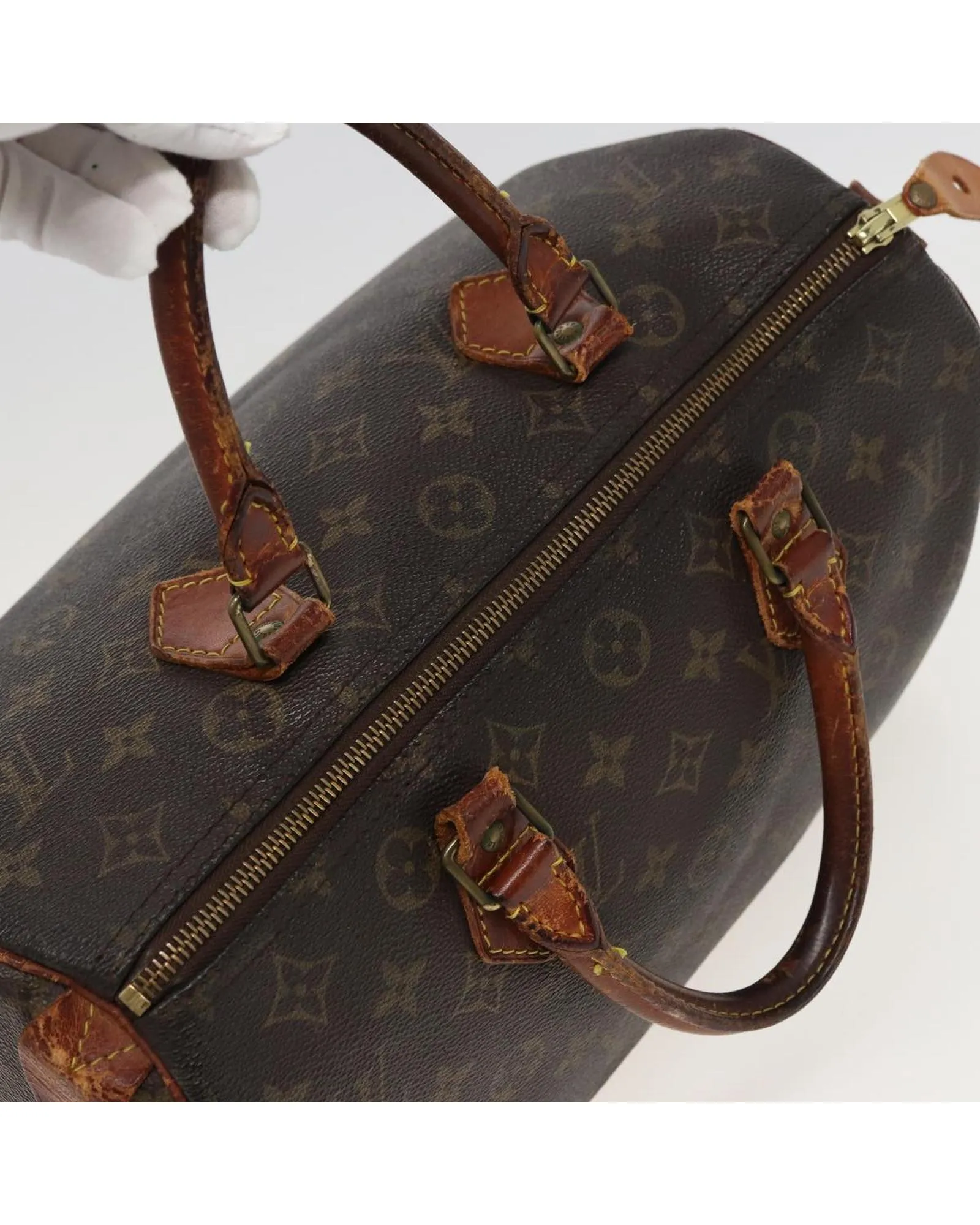 Louis Vuitton Speedy 25 Monogram Canvas Handbag Brown