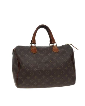 Louis Vuitton Speedy 25 Monogram Canvas Handbag Brown