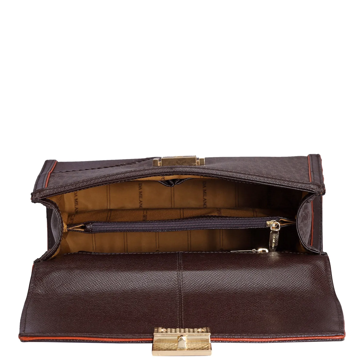 Medium Monogram Franzy Leather Satchel - Chocolate