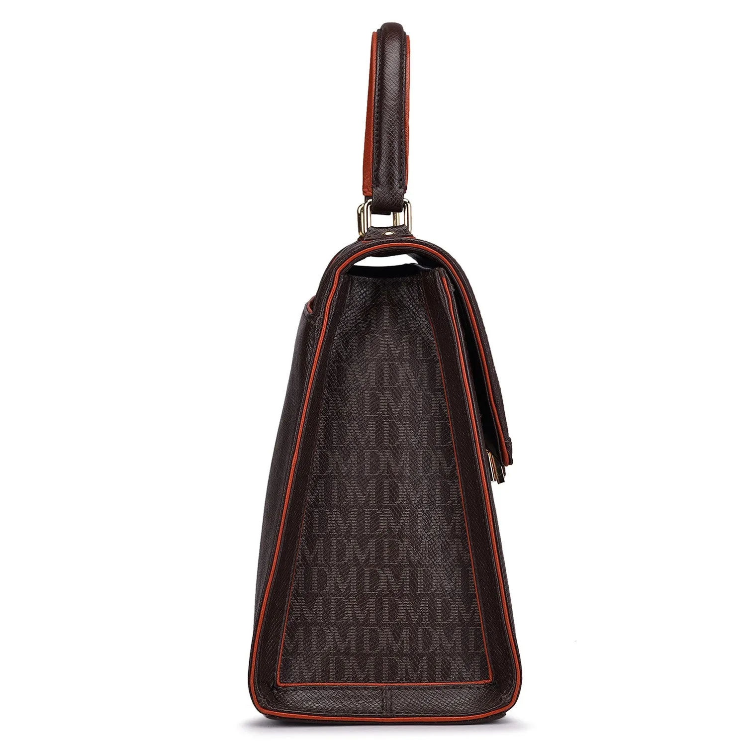 Medium Monogram Franzy Leather Satchel - Chocolate