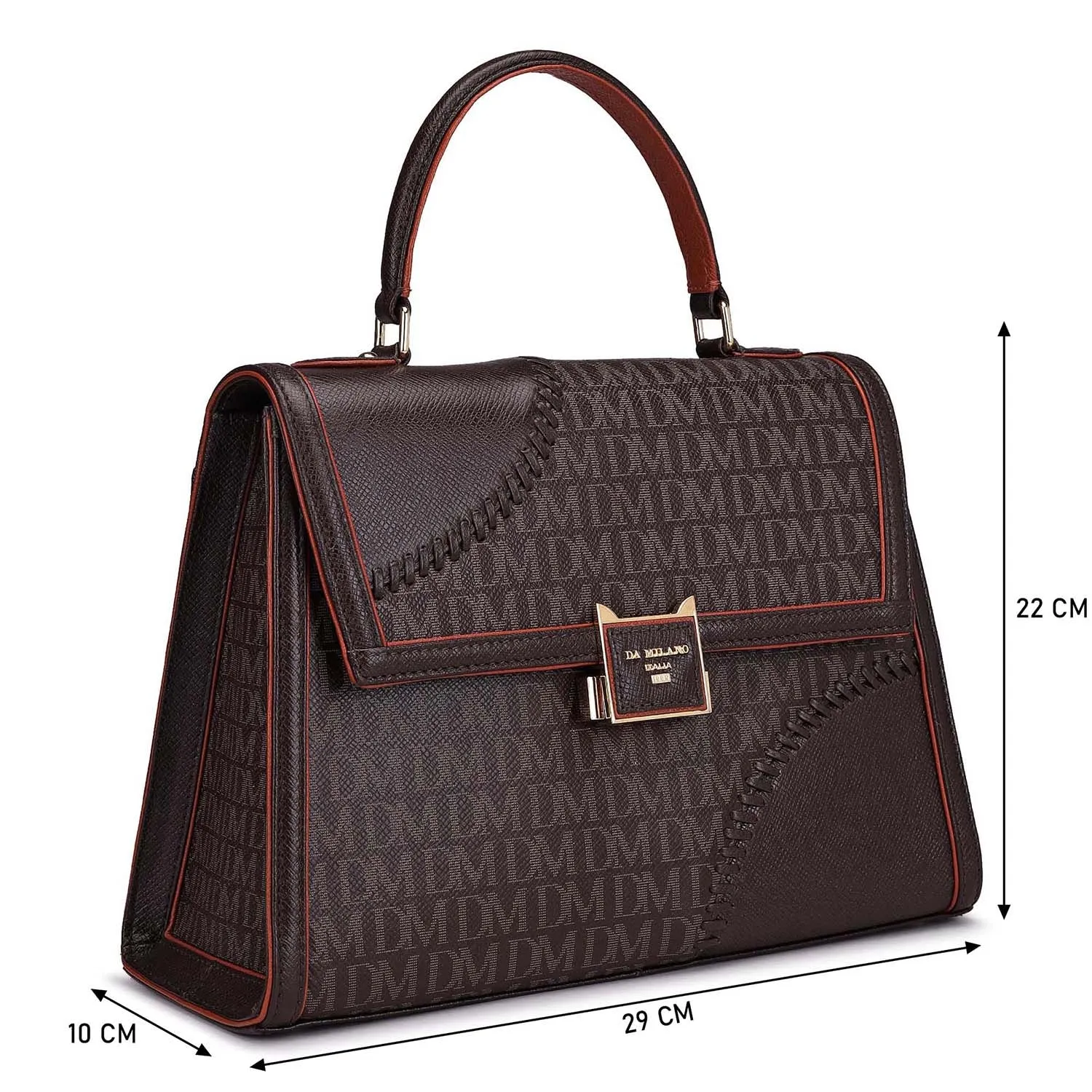 Medium Monogram Franzy Leather Satchel - Chocolate