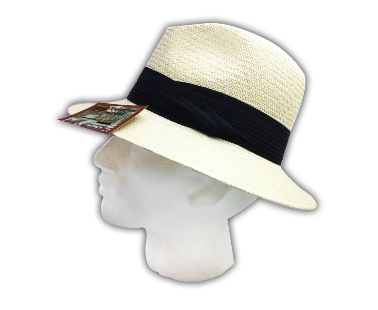 MELBOURNE HATS Fedora  Ecuadorian Palm Straw Hat Handwoven Summer Panama Trilby