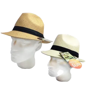 MELBOURNE HATS Fedora  Ecuadorian Palm Straw Hat Handwoven Summer Panama Trilby