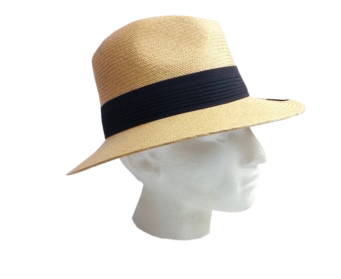 MELBOURNE HATS Fedora  Ecuadorian Palm Straw Hat Handwoven Summer Panama Trilby